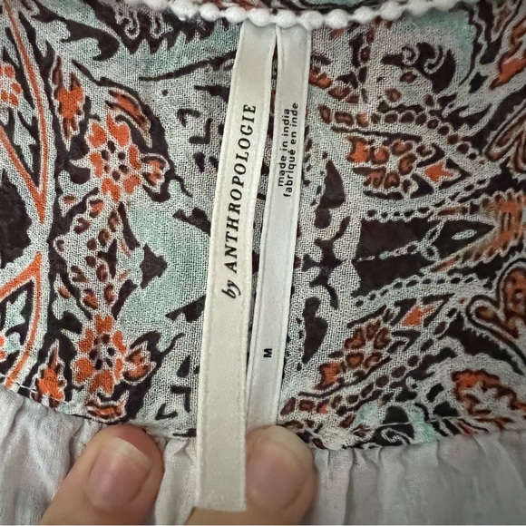 Anthropologie Womens Floral Print Ruffle Blouse. Size medium. - Picture 3 of 10